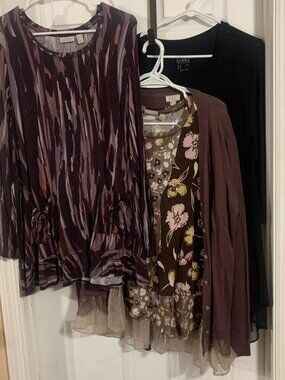 LOGO by Lori Goldstein Lot of 4 Women's Cardigan + 3 shirts